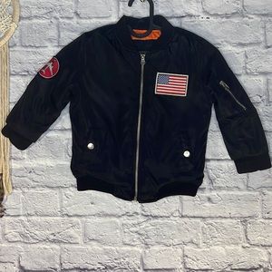 Boys aviator black jacket